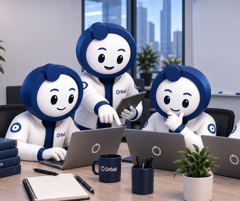 Orbie operators working together around a table