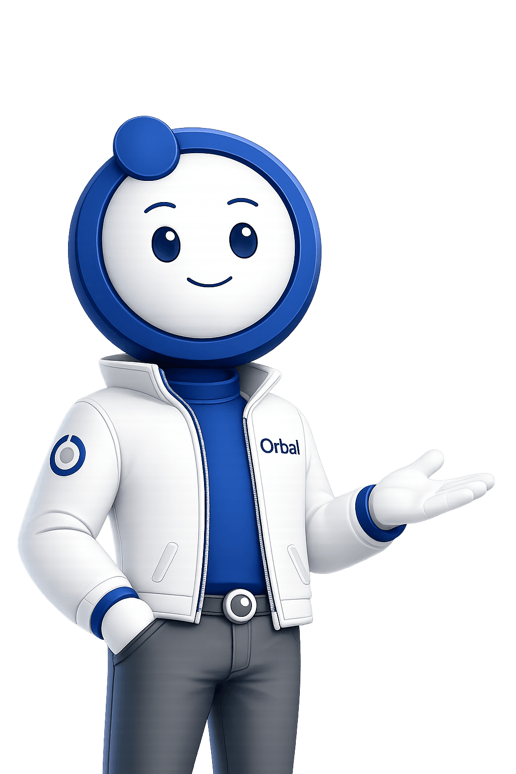 Orbie mascot gesturing toward the service cards